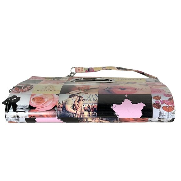 Ashley Stewart Love Collage Clutch & Shoulder Bag Chain Strap NWT - Picture 10 of 14